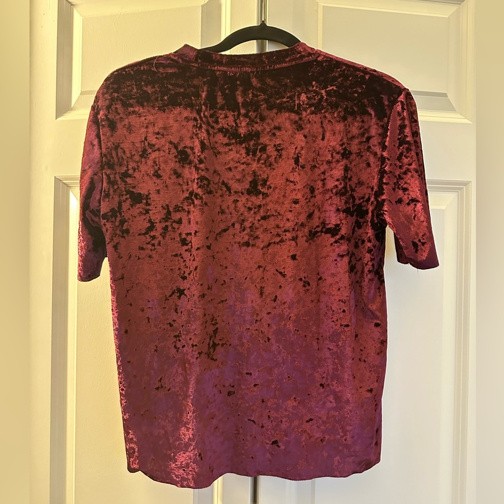 Velvet textured wine red top